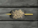 Black and Gold Floral Hair Pin