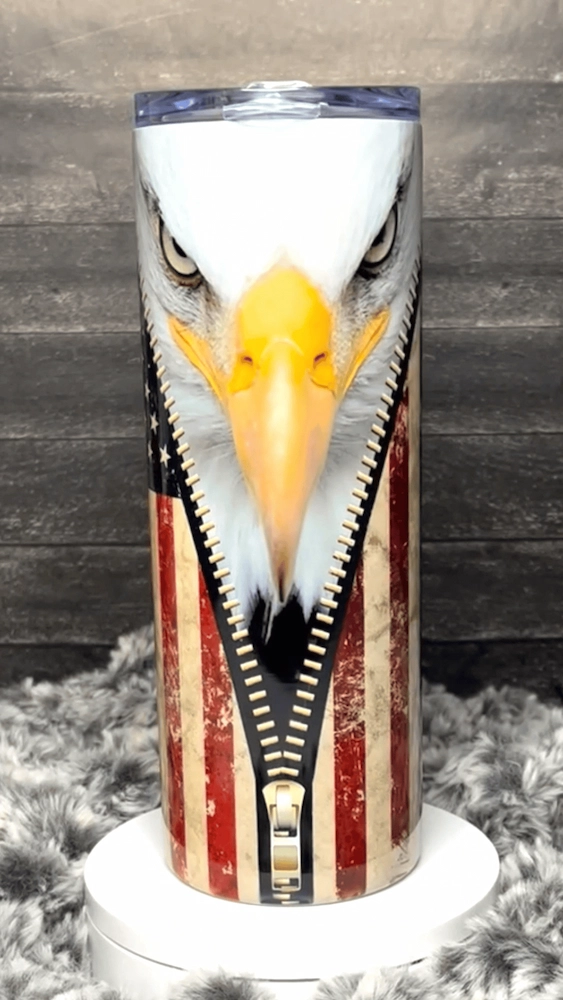 Patriotic Eagle Tumbler – American Flag Design