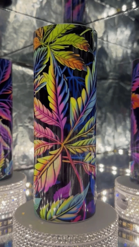 Neon Weed Tumbler – Colorful Design