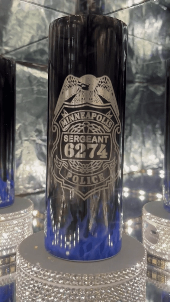 Police Badge Engraved Tumbler