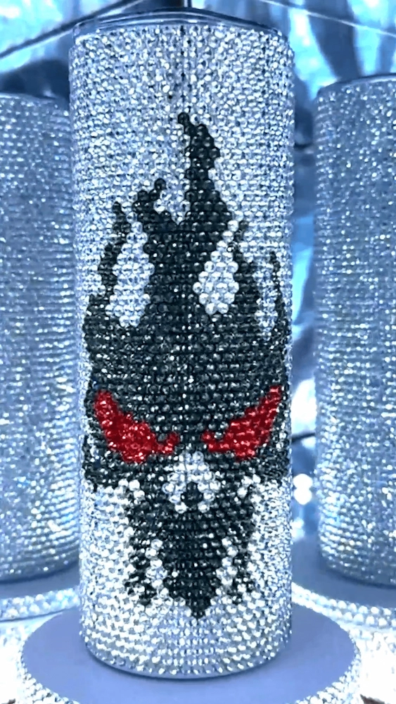 Smoky Skull Tumbler – Rhinestone Design